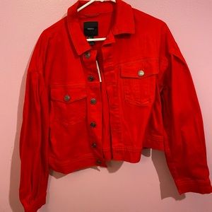 Red jeans jacket from forever 21